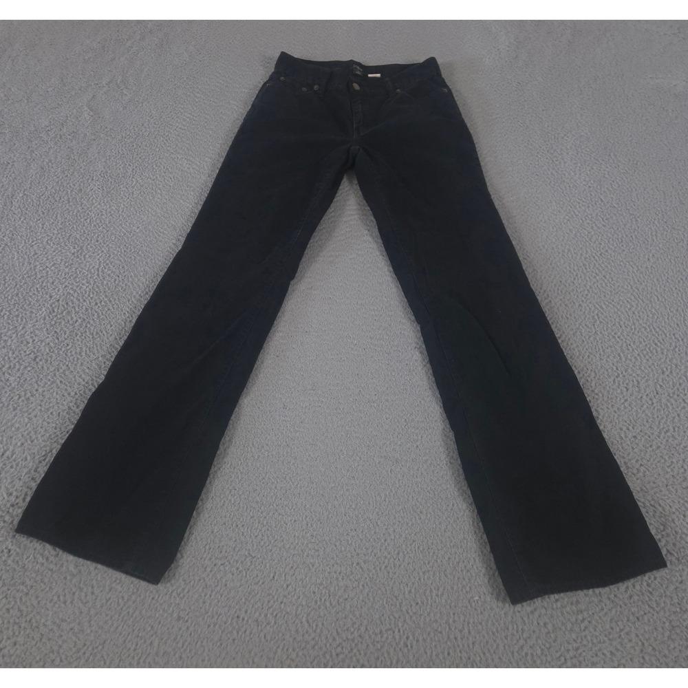 VINTAGE J.Crew Pants Womens 0 Black City Fit Corduroy Bootcut Leg Cotton 90s Y2K